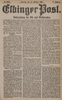 Elbinger Post, Nr. 256, Sonntag 31 Oktober 1880, 7 Jahrg.