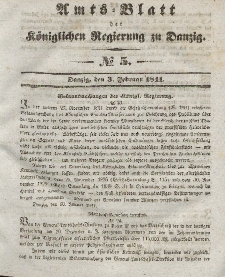 Amts-Blatt der Königlichen Regierung zu Danzig, 3. Februar 1841, Nr. 5
