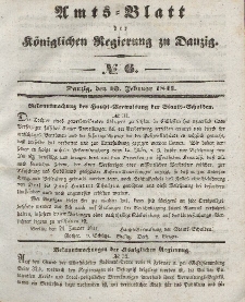 Amts-Blatt der Königlichen Regierung zu Danzig, 10. Februar 1841, Nr. 6
