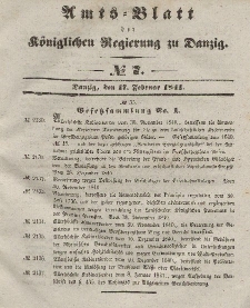Amts-Blatt der Königlichen Regierung zu Danzig, 17. Februar 1841, Nr. 7