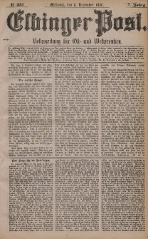 Elbinger Post, Nr. 258, Mittwoch 3 November 1880, 7 Jahrg.