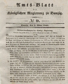 Amts-Blatt der Königlichen Regierung zu Danzig, 3. März 1841, Nr. 9