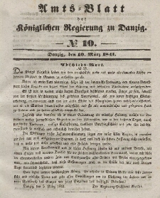Amts-Blatt der Königlichen Regierung zu Danzig, 10. März 1841, Nr. 10