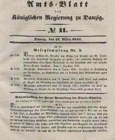Amts-Blatt der Königlichen Regierung zu Danzig, 17. März 1841, Nr. 11
