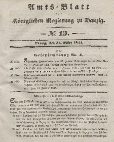 Amts-Blatt der Königlichen Regierung zu Danzig, 31. März 1841, Nr. 13