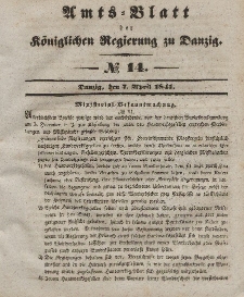 Amts-Blatt der Königlichen Regierung zu Danzig, 7. April 1841, Nr. 14