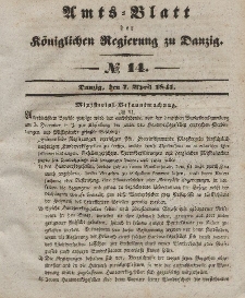 Amts-Blatt der Königlichen Regierung zu Danzig, 7. April 1841, Nr. 14