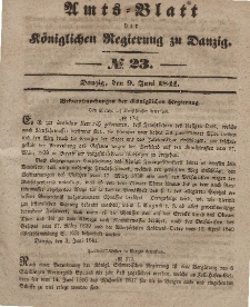 Amts-Blatt der Königlichen Regierung zu Danzig, 9. Juni 1841, Nr. 23