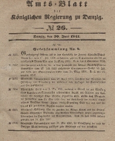 Amts-Blatt der Königlichen Regierung zu Danzig, 30. Juni 1841, Nr. 26