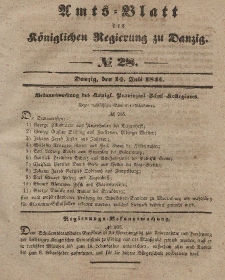 Amts-Blatt der Königlichen Regierung zu Danzig, 14. Juli 1841, Nr. 28