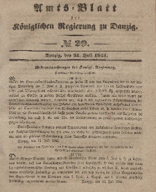 Amts-Blatt der Königlichen Regierung zu Danzig, 21. Juli 1841, Nr. 29