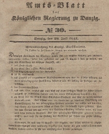 Amts-Blatt der Königlichen Regierung zu Danzig, 28. Juli 1841, Nr. 30
