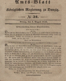 Amts-Blatt der Königlichen Regierung zu Danzig, 4. August 1841, Nr. 31