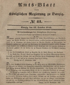 Amts-Blatt der Königlichen Regierung zu Danzig, 13. Oktober 1841, Nr. 41