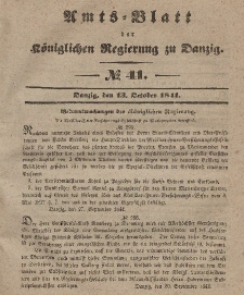Amts-Blatt der Königlichen Regierung zu Danzig, 13. Oktober 1841, Nr. 41