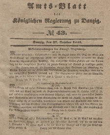 Amts-Blatt der Königlichen Regierung zu Danzig, 27. Oktober 1841, Nr. 43