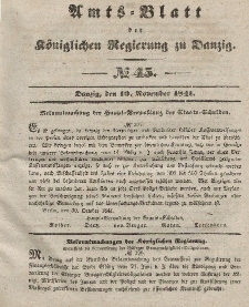 Amts-Blatt der Königlichen Regierung zu Danzig, 10. November 1841, Nr. 45