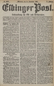 Elbinger Post, Nr. 264, Mittwoch 10 November 1880, 7 Jahrg.