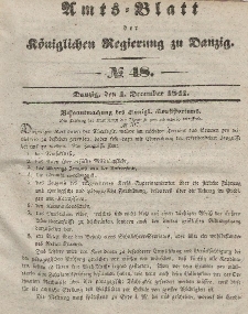 Amts-Blatt der Königlichen Regierung zu Danzig, 1. Dezember 1841, Nr. 48