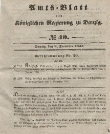 Amts-Blatt der Königlichen Regierung zu Danzig, 8. Dezember 1841, Nr. 49