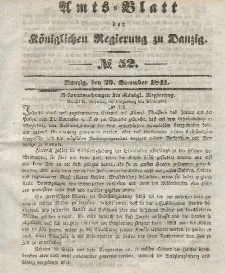 Amts-Blatt der Königlichen Regierung zu Danzig, 29. Dezember 1841, Nr. 52