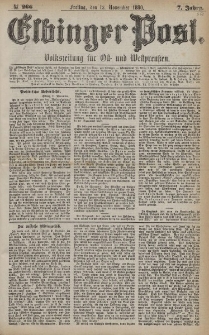 Elbinger Post, Nr. 266, Freitag 12 November 1880, 7 Jahrg.