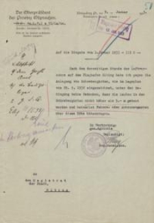 Der Oberpräsident der Provinz Ostpreußen (4a. L. V. I a VI/La/Se)