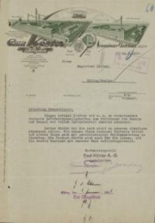 Pismo firmy Emila Köster’a