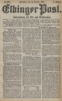 Elbinger Post, Nr. 301, Donnerstag 23 Dezember 1880, 7 Jahrg.