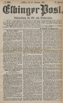 Elbinger Post, Nr. 302, Freitag 24 Dezember 1880, 7 Jahrg.