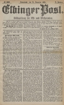 Elbinger Post, Nr. 303, Sonnabend 25 Dezember 1880, 7 Jahrg.