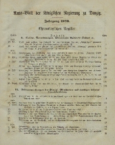 Amts-Blatt der Königlichen Regierung zu Danzig (Chronologisches Register)