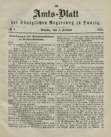 Amts-Blatt der Königlichen Regierung zu Danzig, 2. Februar 1870, Nr. 5
