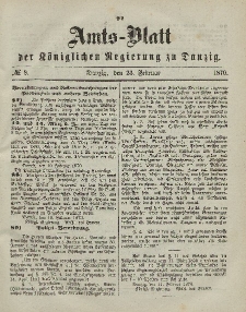 Amts-Blatt der Königlichen Regierung zu Danzig, 23. Februar 1870, Nr. 8