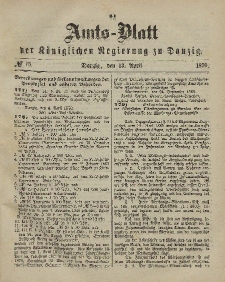 Amts-Blatt der Königlichen Regierung zu Danzig, 13. April 1870, Nr. 15