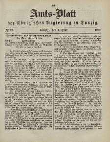 Amts-Blatt der Königlichen Regierung zu Danzig, 1. Juni 1870, Nr. 22