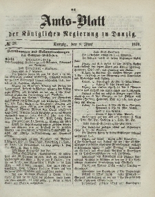 Amts-Blatt der Königlichen Regierung zu Danzig, 8. Juni 1870, Nr. 23