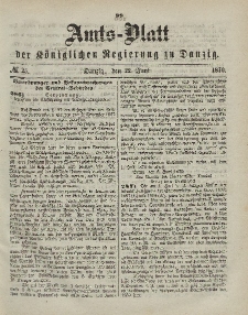 Amts-Blatt der Königlichen Regierung zu Danzig, 22. Juni 1870, Nr. 25