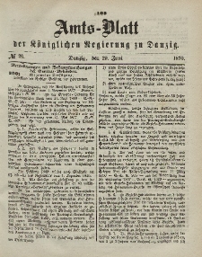 Amts-Blatt der Königlichen Regierung zu Danzig, 29. Juni 1870, Nr. 26
