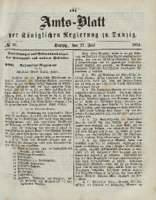 Amts-Blatt der Königlichen Regierung zu Danzig, 27. Juli 1870, Nr. 30