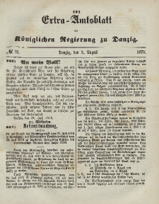 Amts-Blatt der Königlichen Regierung zu Danzig, 3. August 1870, Nr. 31