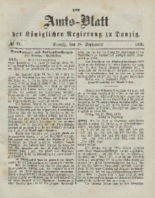 Amts-Blatt der Königlichen Regierung zu Danzig, 21. September 1870, Nr. 38