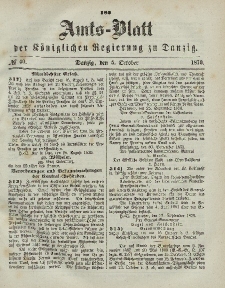 Amts-Blatt der Königlichen Regierung zu Danzig, 28. September 1870, Nr. 39