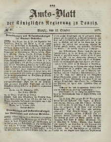 Amts-Blatt der Königlichen Regierung zu Danzig, 5. Oktober 1870, Nr. 40