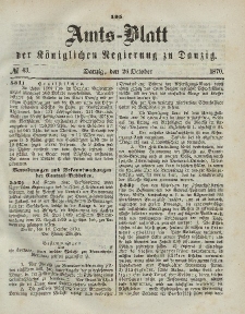 Amts-Blatt der Königlichen Regierung zu Danzig, 19. Oktober 1870, Nr. 42