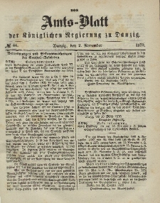Amts-Blatt der Königlichen Regierung zu Danzig, 26. Oktober 1870, Nr. 43
