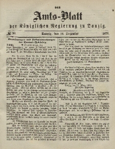 Amts-Blatt der Königlichen Regierung zu Danzig, 7. Dezember 1870, Nr. 49