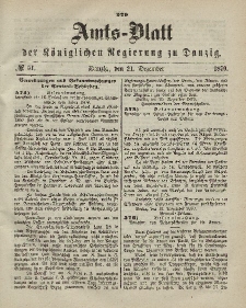 Amts-Blatt der Königlichen Regierung zu Danzig, 14. Dezember 1870, Nr. 50