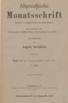 Altpreußische Monatsschrift, 1911, Bd. 48, H. 1