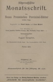 Altpreußische Monatsschrift, 1911, Bd. 48, H. 4
